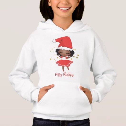 Kleine Meisje Ballerina met Santa Hat (Voorkant)