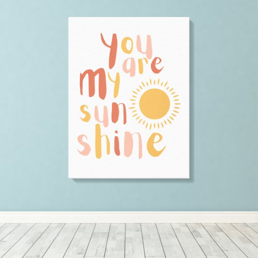Kleine Meisje Boho Sunshine Wall art Decor Canvas (Insitu (Houten vloer))