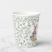 Kleine Meisje Bunny groen Eerste Verjaardag Papieren Bekers (Rechts)