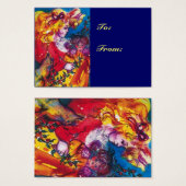 KLEINE MEISJE, CAT, DOLL Blue-kerstcadeau Visitekaartjes (Voorkant /achterkant)