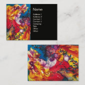 KLEINE MEISJE, CAT EN  DOLL Red Black Visitekaartje (Voorkant / Achterkant)