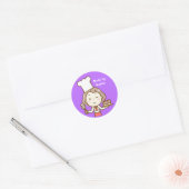 Kleine Meisje Chef Ronde Sticker (Envelop)