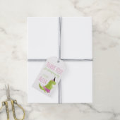 Kleine Meisje Dinosaurus Tutu Roze Groene Verjaard Cadeaulabel (Met Touw)