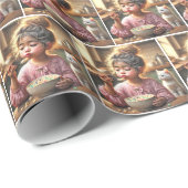 Kleine Meisje Eating Ontbijtgranen Cadeaupapier (Rol Hoek)