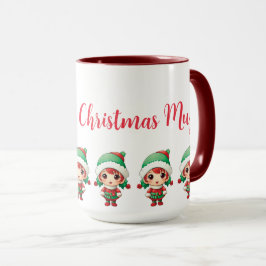 Kleine Meisje Elf Xmas Gepersonaliseerd Mok