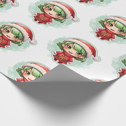 Kleine Meisje Elf Xmas Magic Cadeaupapier (Hoek)