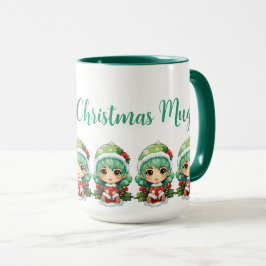 Kleine Meisje Elf Xmas Magic Gepersonaliseerd Mok