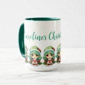Kleine Meisje Elf Xmas Magic Gepersonaliseerd Mok (Voorkant links)