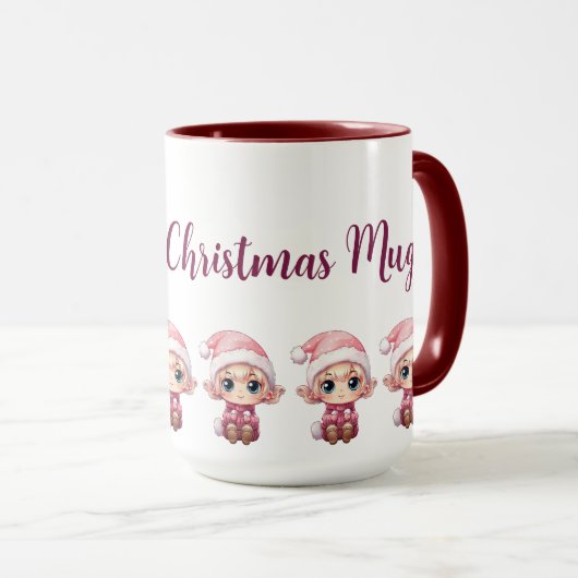 Kleine Meisje Elf Xmas Magic Gepersonaliseerd Mok (Voorkant rechts)
