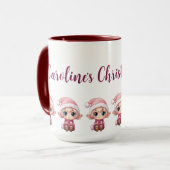 Kleine Meisje Elf Xmas Magic Gepersonaliseerd Mok (Voorkant links)