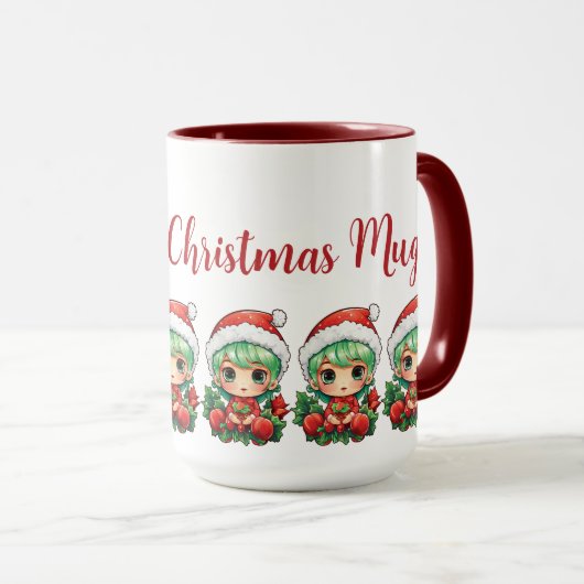 Kleine Meisje Elf Xmas Magic Gepersonaliseerd Mok (Voorkant rechts)