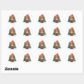 Kleine Meisje Elf Xmas Magic Ronde Sticker (Vel)