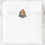 Kleine Meisje Elf Xmas Magic Ronde Sticker (Tas)
