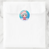 Kleine Meisje Elf Xmas Magic Ronde Sticker (Tas)