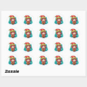 Kleine Meisje Elf Xmas Magic Ronde Sticker (Vel)