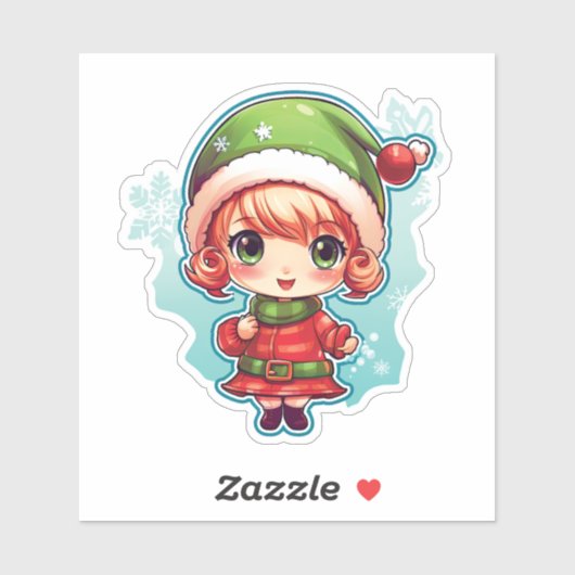 Kleine Meisje Elf Xmas Magic Sticker (Vel)