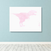 Kleine Meisje en Dinosaurus Canvas - Meisjes TRex  (Insitu (Houten vloer))