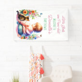 Kleine Meisje en Kitten | BABY SHOWER WATERVERF Spandoek (Insitu)