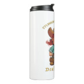 Kleine Meisje Hardnekkig Deal Met Het Schattig Sch Thermosbeker (Gedraaid links)