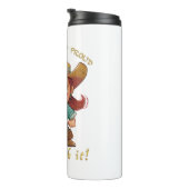 Kleine Meisje Hardnekkig Deal Met Het Schattig Sch Thermosbeker (Geroteerd rechts)