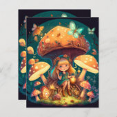 Kleine meisje in paddenstoelen (Voorkant / Achterkant)