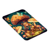 Kleine meisje in paddenstoelen magneet (Rechterzijde)