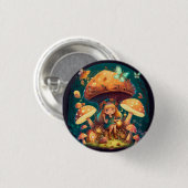 Kleine meisje in paddenstoelen ronde button 3,2 cm (Voorkant /achterkant)