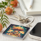 Kleine meisje in paddenstoelen sleutelhanger (Voorkant Rechts)