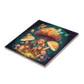 Kleine meisje in paddenstoelen tegeltje (Zijkant)