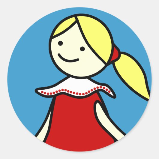 Kleine Meisje in Rode Sticker (Voorkant)