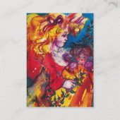 KLEINE MEISJE, KAT EN  DOLL Geel bruin Visitekaartje (Achterkant)