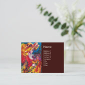 KLEINE MEISJE, KAT EN  DOLL Geel bruin Visitekaartje (Staand voorkant)