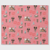 Kleine Meisje Kerstvakantie Cadeaupapier (Vlak)