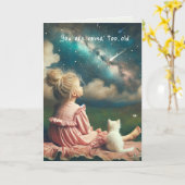 Kleine Meisje Kijken Schietende Ster Kaart (Gele Bloem)