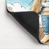 Kleine Meisje Met Pet Kitten Muismat (Hoek)