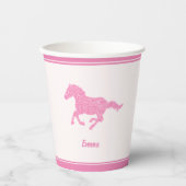 Kleine Meisje Naam Paard Liefhebber Roze Glitter V Papieren Bekers (Voorkant)
