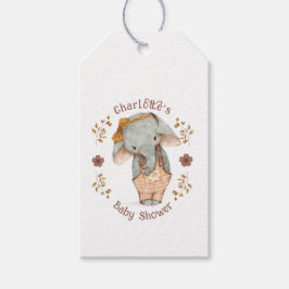 Kleine Meisje Olifant Baby shower Cadeaulabel