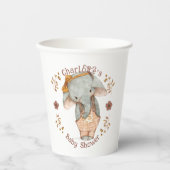Kleine Meisje Olifant Baby shower Papieren Bekers (Voorkant)