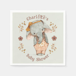 Kleine Meisje Olifant Baby shower Servet