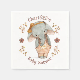 Kleine Meisje Olifant Baby shower Servet