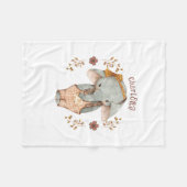 Kleine Meisje Olifant Fleece Deken (Voorkant (Horizontaal))