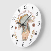 Kleine Meisje Olifant Gepersonaliseerd Grote Klok (Hoek)
