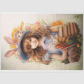 Kleine Meisje op Pasen 4 Decoupage Papier (Voorkant)