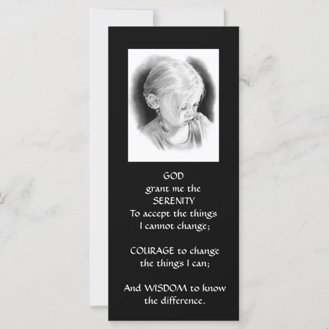 KLEINE MEISJE: PENCIL: SERENITY PRAYER (Voorkant)