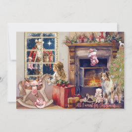 Kleine Meisje, Roze Cowboy Laarzen voor Kerstmis K Feestdagenkaart