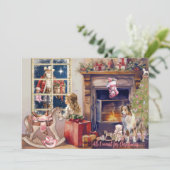 Kleine Meisje, Roze Cowboy Laarzen voor Kerstmis K Feestdagenkaart (Staand voorkant)