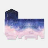 Kleine Meisje Roze en Navy Waterverf Twinkle Star Bedankdoosjes (Uitgevouwen)