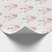 Kleine Meisje Roze Kerstmis Cadeaupapier (Hoek)