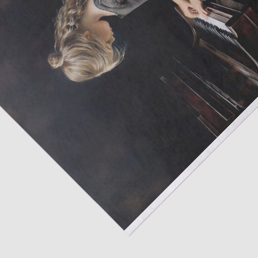 Kleine Meisje Spelen Piano 1 Decoupage Papier (Detail)