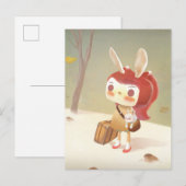 Kleine Meisje Verloren in het Bos Aankondigingskaart (Voorkant / Achterkant)